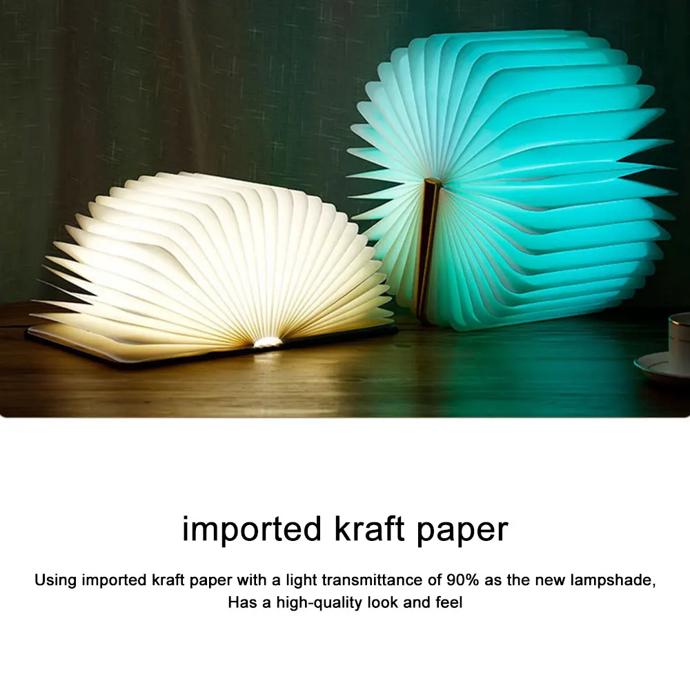 Decoração para Casa Luz da Noite de Madeira Criativo Livro Cores Magnético Dobrável Mesa Lâmpada Portátil Luz Lampara 3d Led 5 19 Computers & Electronics