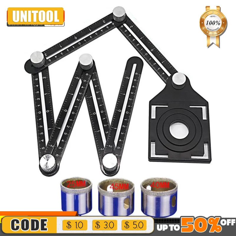 

Шестистворчатая линейка, алюминиевый плитка из сплава, открывающийся локатор, буровая плитка, паста для магазина, напольная плитка, стекло, вьентьян, универсальные инструменты для перфорации отверстий