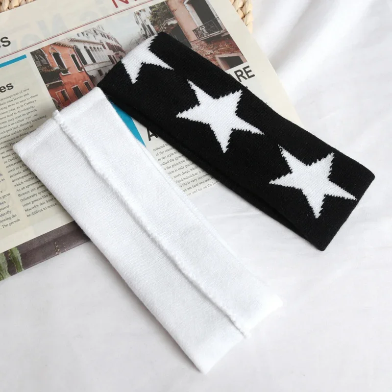 Elastic Pentagram Hair Bands Women Men Hairband Running Fitness Yoga Headbands Girls Head Hair Band Outdoor Sports Accessories