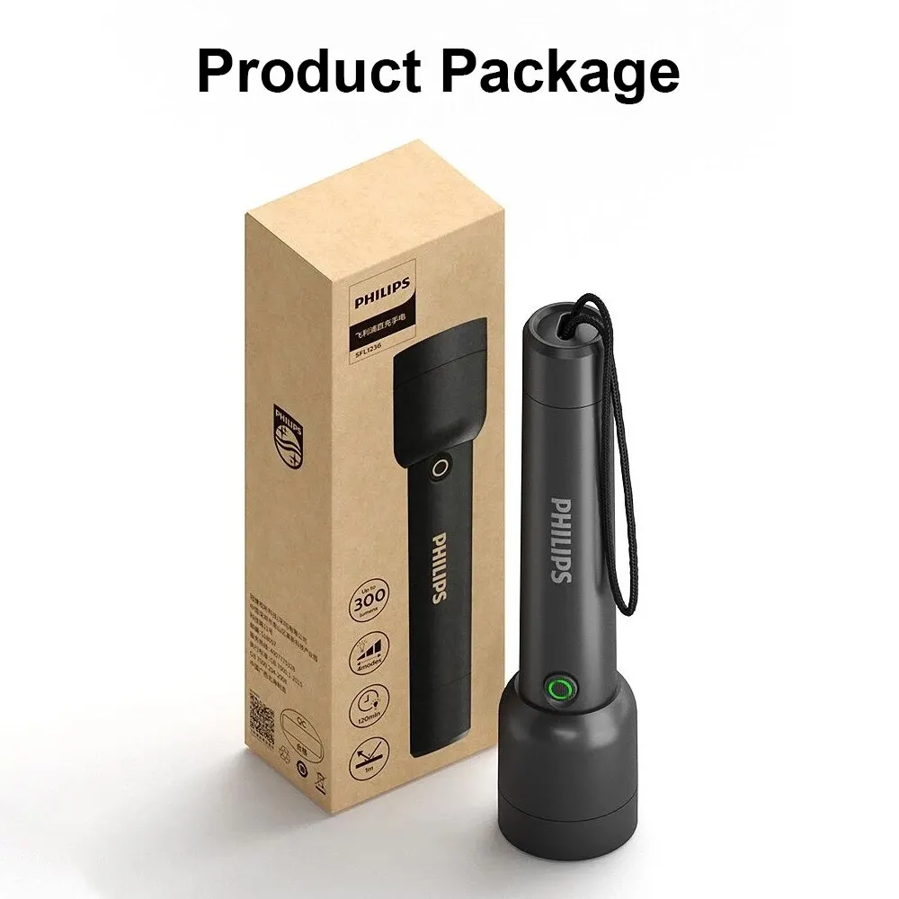 Lampe Torche LED Forte Puissance Rechargeable Type Philips Sfl2188 Pour Camping