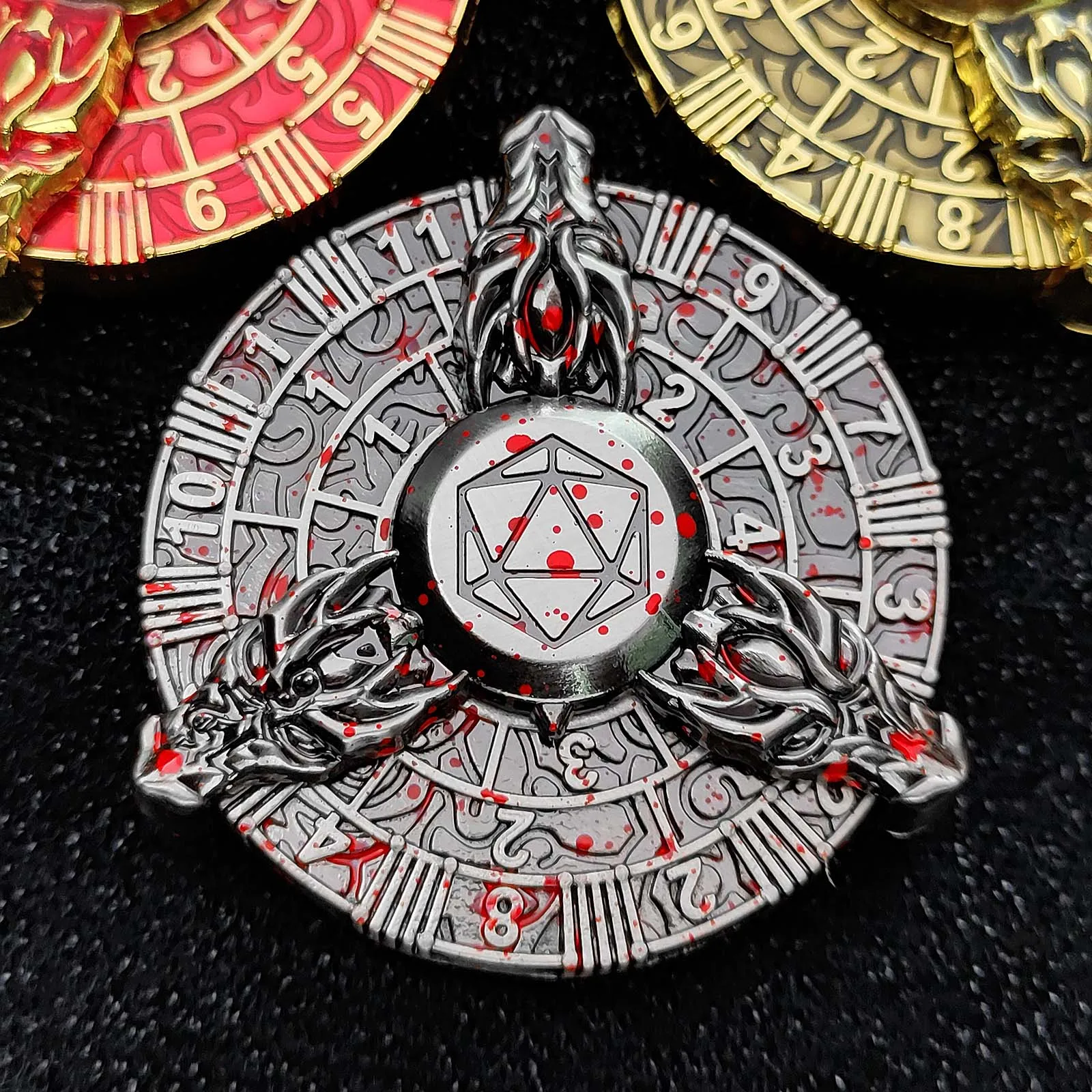Dado Spinner Giochi Ruolo Dado Roulette Metallico Per D&D - Set Dadi Giochi  Di Ruolo, Numeri Bronzo-Bianco, Perfetto Per Dungeons And Dragons Accessori  Rpg