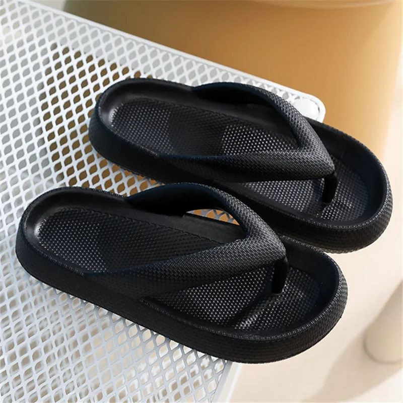Rimocy weiche Sohle Eva Frauen Flip Flops Sommer Strand rutsch feste Cloud Hausschuhe Frauen dicke Plattform Clip Toe Bad Rutschen – Detail 15