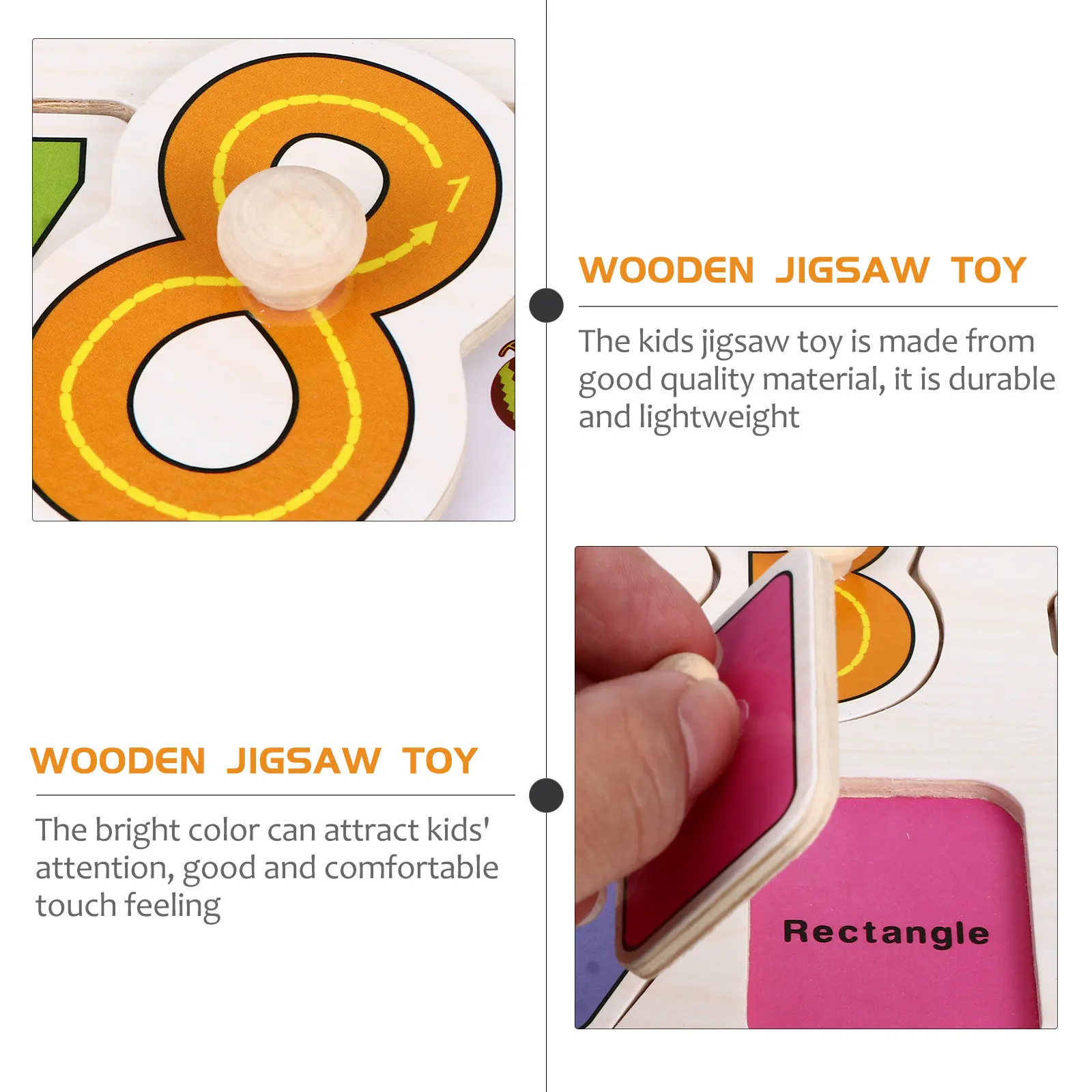 1세트 나무 숫자 퍼즐 교육용 직소 퍼즐 어린이 발달 및 재미있는 활동을 위한 창의적인 학습용 장난감