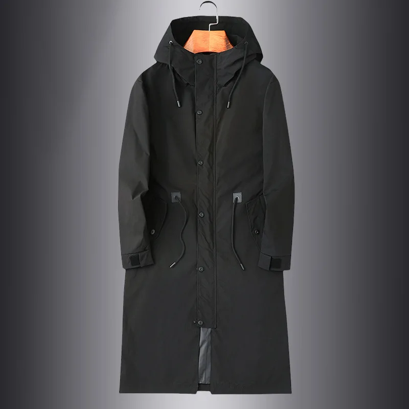 معطف رجالي طويل عصري للخريف والشتاء فضفاض مناسب أن...