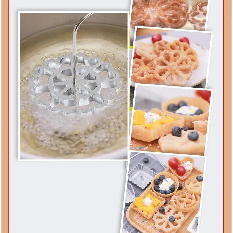 Stampo Per Rosette In Acciaio Con Manico Di Legno - Set Per Frittelle, Ravioli E Biscotti