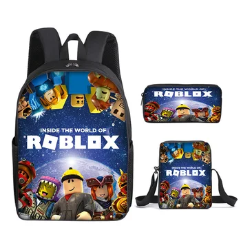 Zaino per studenti Roblox Edizione coreana Zaino per scuola primaria e secondaria Zaino di tendenza alla moda Set da 3 pezzi 1