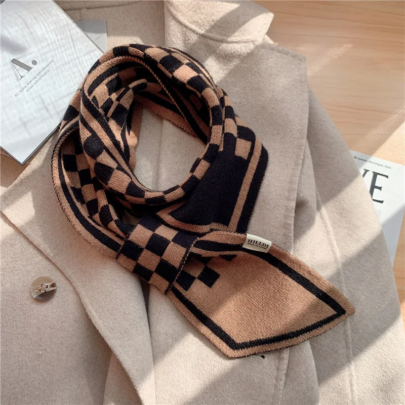 Winter Fake Collar Warmer Cross Tie Scarf For Women Ring Geometric Neckscarf Elegant Ladies Windproof Neck Protection Scarves fake collar