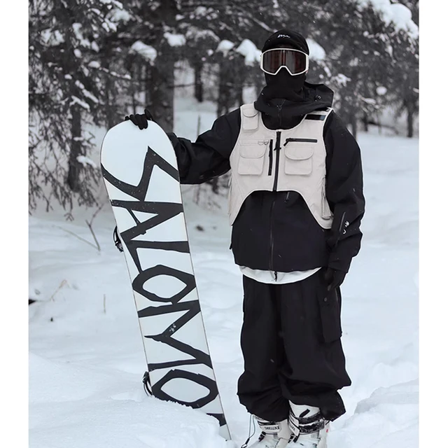 Unisex Waterproof 3L Composite Fabric Ski Vest Men Women Outdoor Snowboard Multi-pocket Cargo Jacket Vests Sports Ski Waistcoat 1