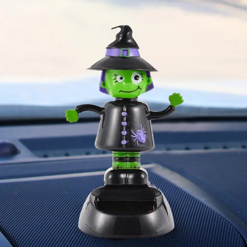 Car Solar Decoration Ghost Doll Witch Auto Shaking Head Dancing