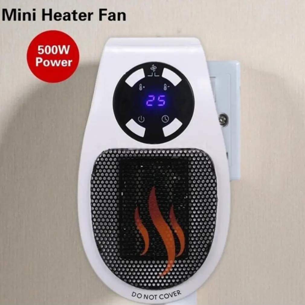 Electric Heating Fan Portable Mini Electric Heater Wall-Outle Air Heater Powerful Warm Blower Household Radiator Remote Warmer Room Heating Stove