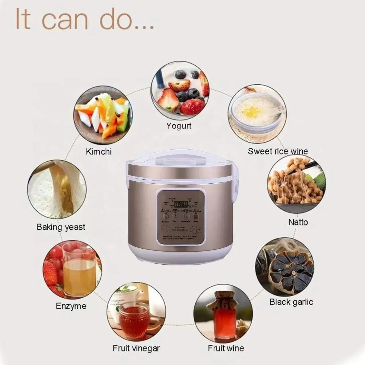 6L Yogurt Machine Automatic Intelligent Temperature Control Fermentation Tank Large Capacity Yogurt Natto Black Garlic 4