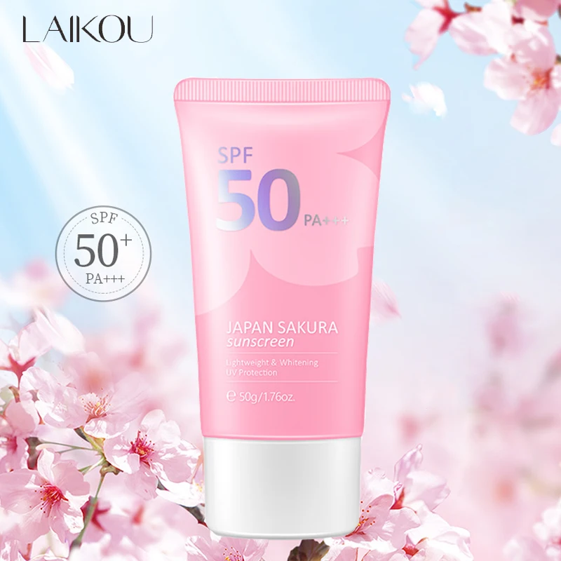 Tanie LAIKOU SPF50 lato japoński Sakura krem do opalania twarzy osłona sklep