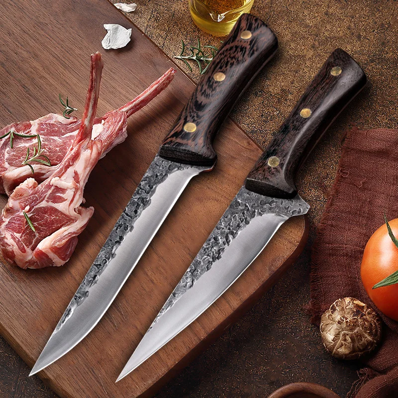 WoodHandleUtilityKnifeChefSlicingFishFruitSteakKnifeCleaver