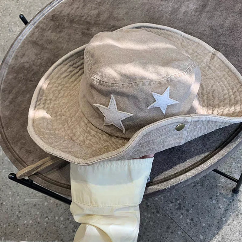 Žhavý výprodej růžových retro klobouků s velkou krempou, punkových hvězd Y2K, letních venkovních, slunečních, horolezeckých, kovbojských, ležérních, jazzových_voghion.com