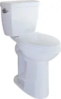 Elongated Two Piece Toilet with Extra Tall Bowl 21.25” Comfortable 1.28 GPF Side Flush White 1