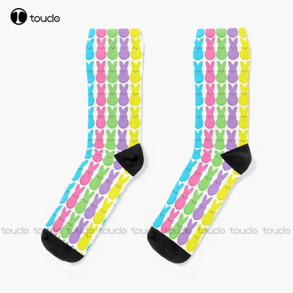 

Easter Peeps Hanging With My Peeps 2Socks Girl Socks Personalized Custom Unisex Adult Teen Youth Socks Street Skateboard Socks