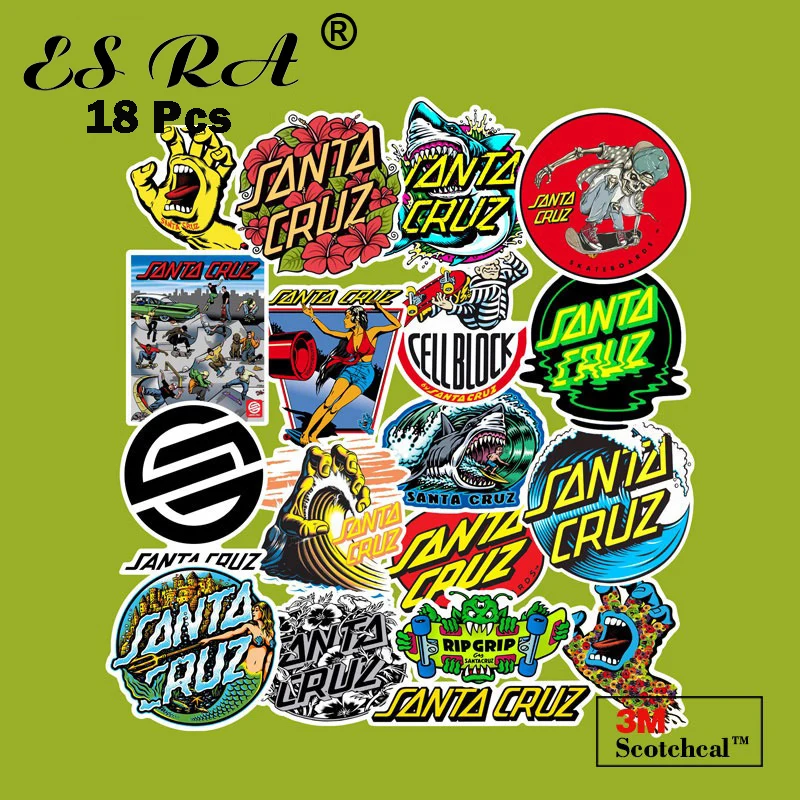 

18 Pcs/Set Motor Decals Car Stickers Santan Skateboard Decoration Skulll Pegatinas Waterproof for Lugguage Laptop Bicycle