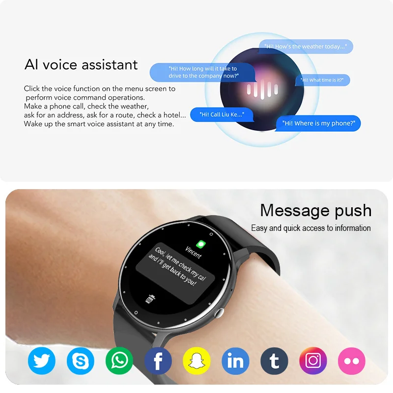 LIGE Smart Watch Women Men Full Touch Screen Bluetooth 5.2 Call Waterproof Watches Sports Fitness Tracker Factory IP67 ZL02 New 6
