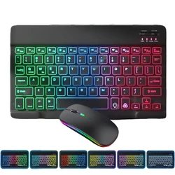Wireless RGB Backlit Rechargeable Keyboard and Mouse Set (Colorful Set)