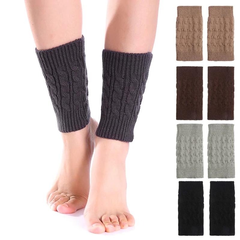 Women Warm Knee Sleeve Solid Winter Coldproof Warm Knees Wool Knitted High Kneecap Knee Protectors Leg Warmers