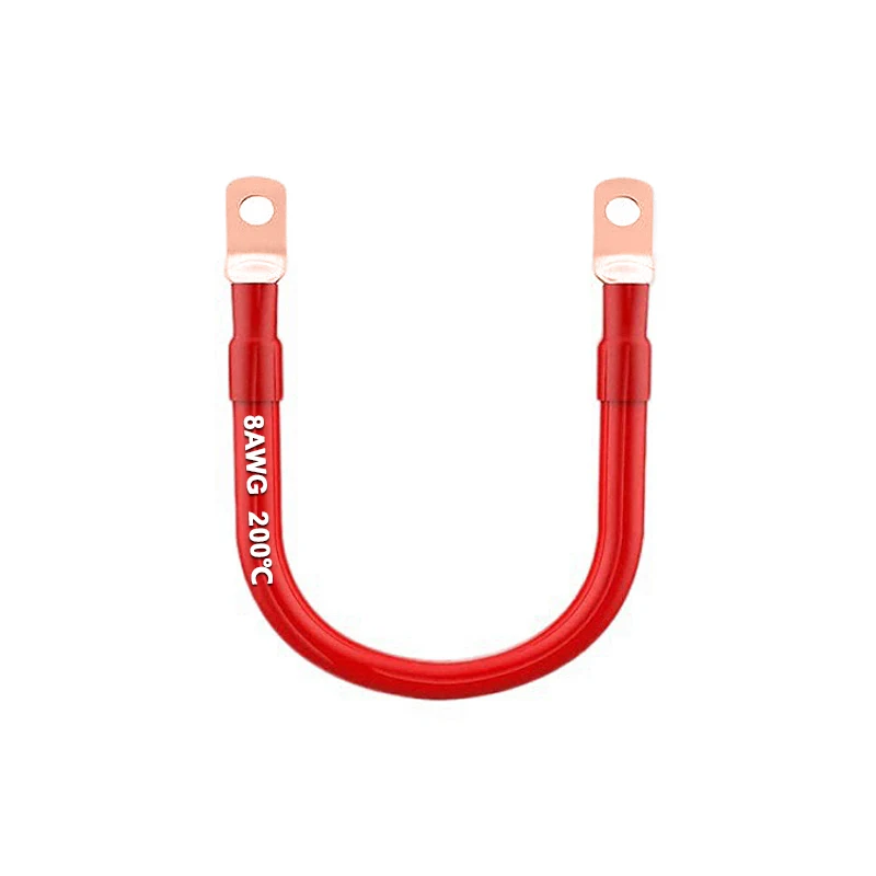 자동차 배터리 연결 라인 케이블, 8 AWG 소프트 실리콘 주석 도금 구리 와이어, M6, M8, M10, 인버터 자동차 태양열 연결, 2 개