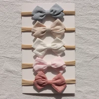 5Pcs/Lot Newborn Baby Headband Bows Nylon Baby Girl Headbands Elastic Soft Hair Bands For Children Baby Hair Accessories Kids 5