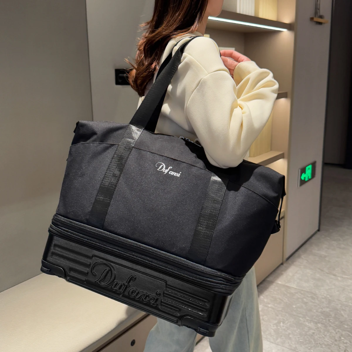 Pulley Luggage Bag, Universal Wheel Travel Bag, Foldableable Suitcase, Lightweight Trolley Bag, Large Capacity Hand-Pulled Backpack, Going Abroad Home