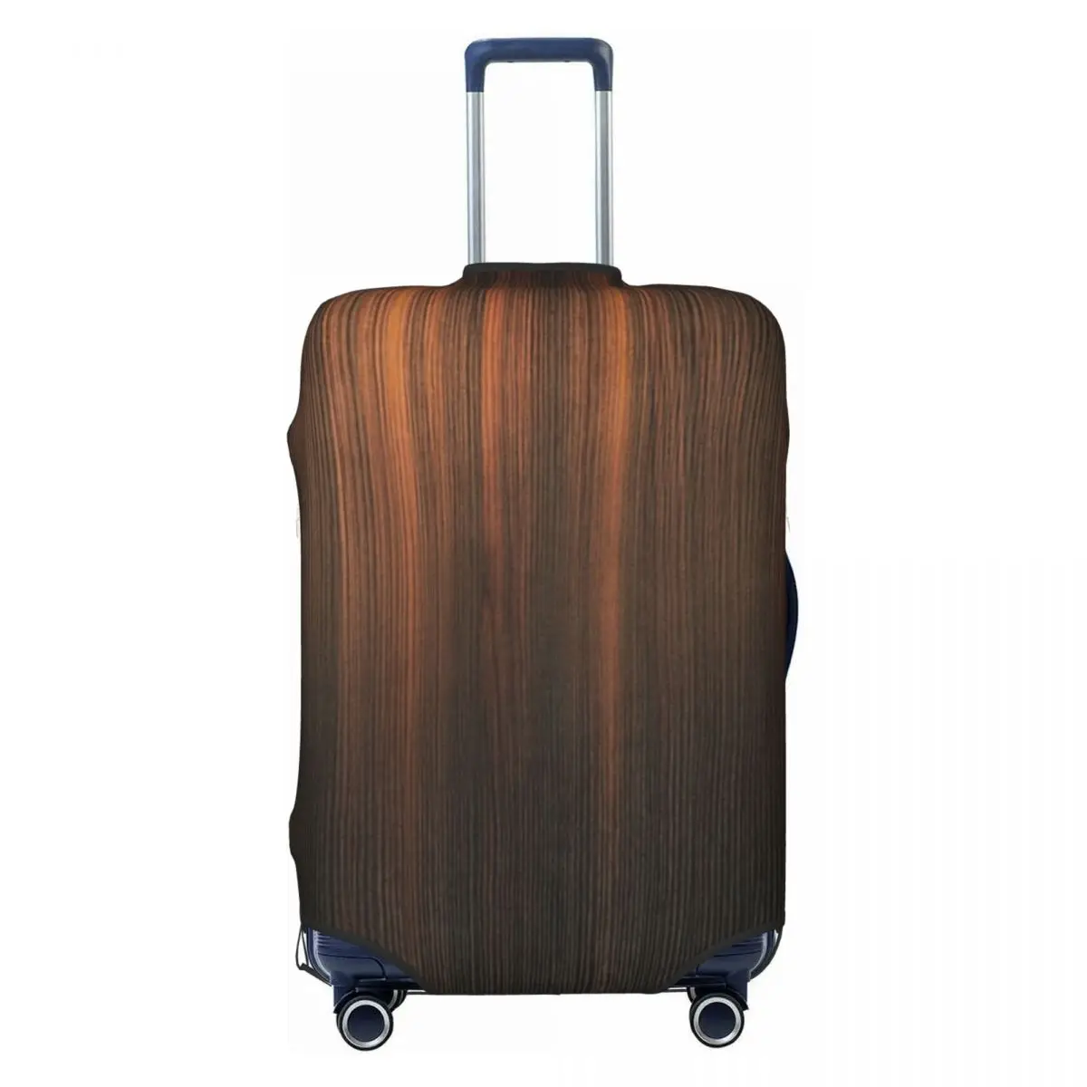 

Wooden Texture Suitcase Cover Wood Print Stripe Cruise Trip Protector Holiday Elastic Luggage Accesories