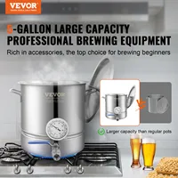 VEVOR Stainless Steel Kettle 5 GALLON Brewing Pot Tri Ply Bottom for Beer Brew Kettle Pot Home Brewing Supplies Includes Lid 2