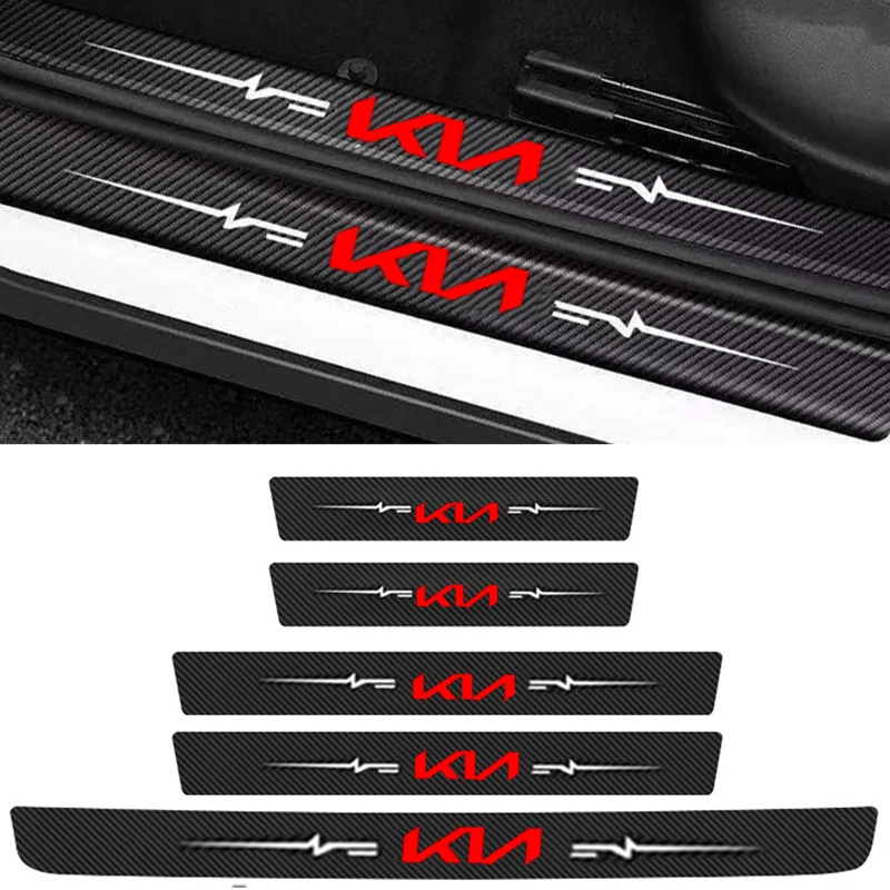 Защитные наклейки на порог двери автомобиля для KIA RIO Stinger K2 Sportage Sorento Ceed Picanto Stonic K3