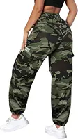 Women’s Lightweight Quick-Dry Camo Cargo Pants - Tapered Leg Elastic Drawstring Waistband Breathable Tactical Pants - Image 3