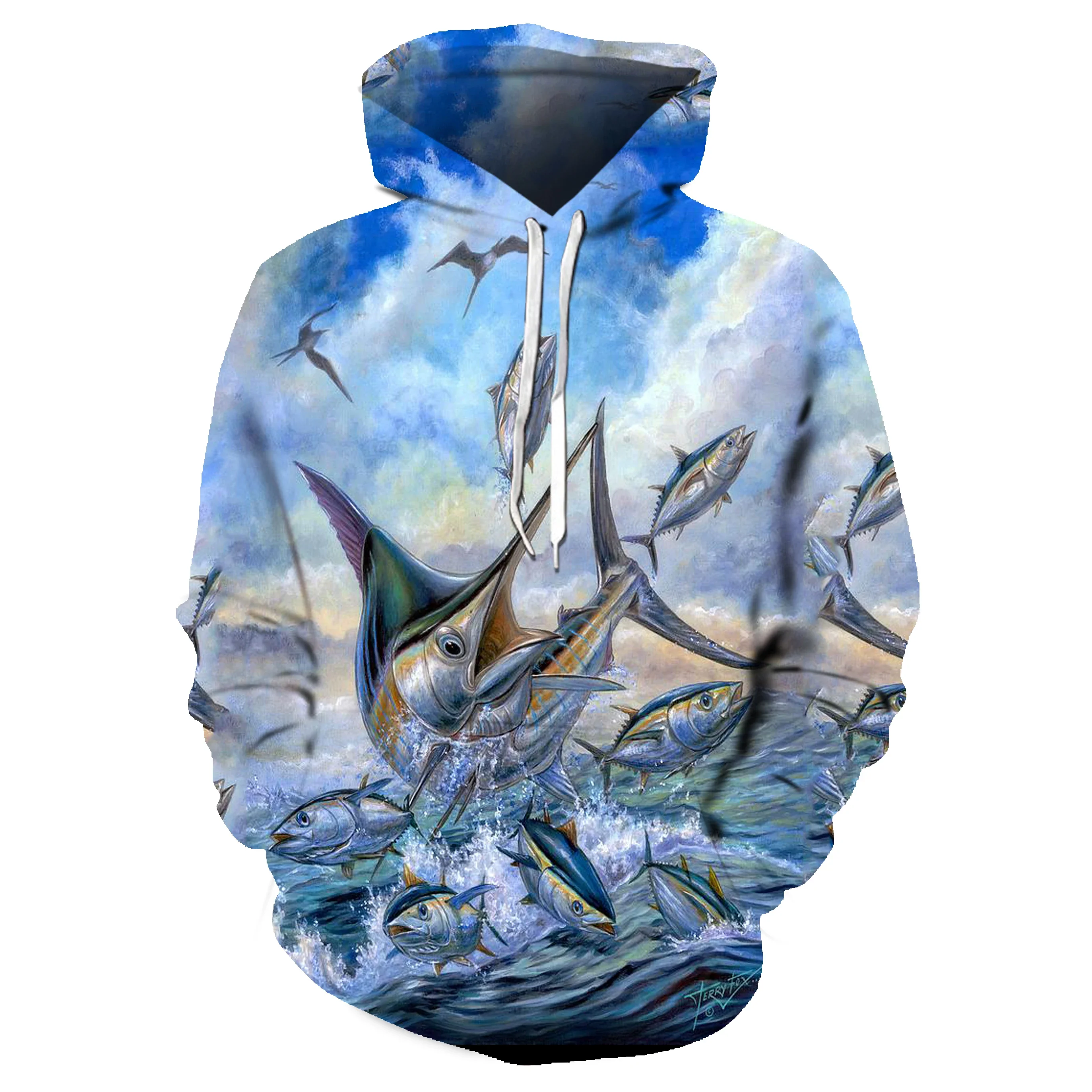 thumbnail image 1 of Sudadera con capucha para hombre con estampado 3D de pesca de atún, sudadera de calle Harajuku, jersey informal unisex, chaqueta de otoño, ropa deportiva esencial, 1 of 5