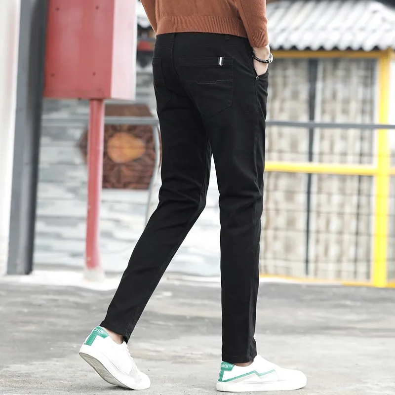 Casual Pants For Mens Cotton Solid Color New Work Wear Straight Fashion Casual Elastic Slim Trousers New Arrivals 6