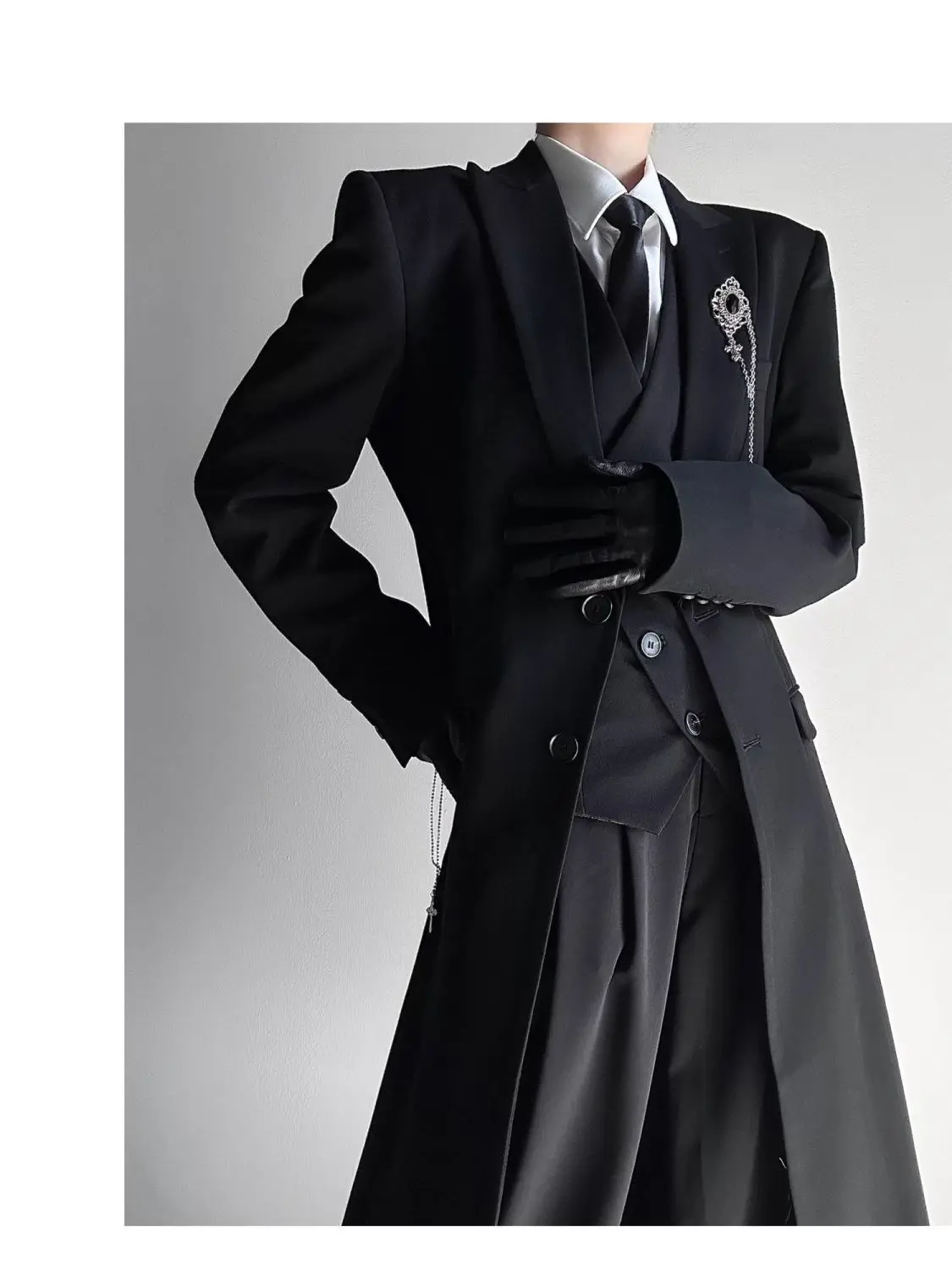 Trench Coat Elegant Mens Silk Overfit Summer Reflective Printed Parents Cosplay Coats Chinese Epaulets White Vacation Fishing BF - 3