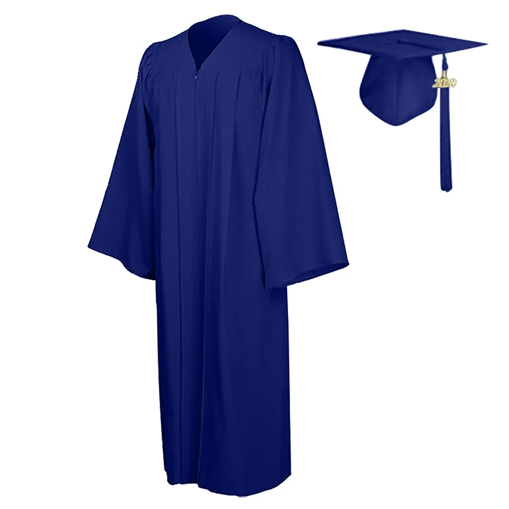 Unisex Student Graduation Gown Tasse Cap Pendant Set Formal High School Robes + Hat Set University Bachelor Clothes graduation gown set