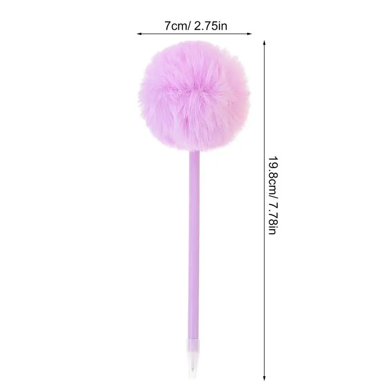 4pcs Students Fluffy Ball Pen Rollerball Pens Ballpoint Fountain Pen Fuzzy Ball Pen Pom Pen Hairball Plush Random Color 2