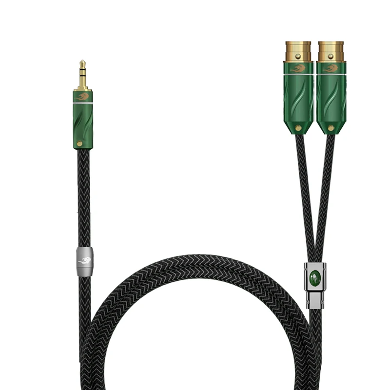 

HiFi 3.5mm to 2 XLR Female Y Splitter Digital Stereo Audio Cable for Mobile Phone Computer Mixer Power Amplifier 24K Gold Plated