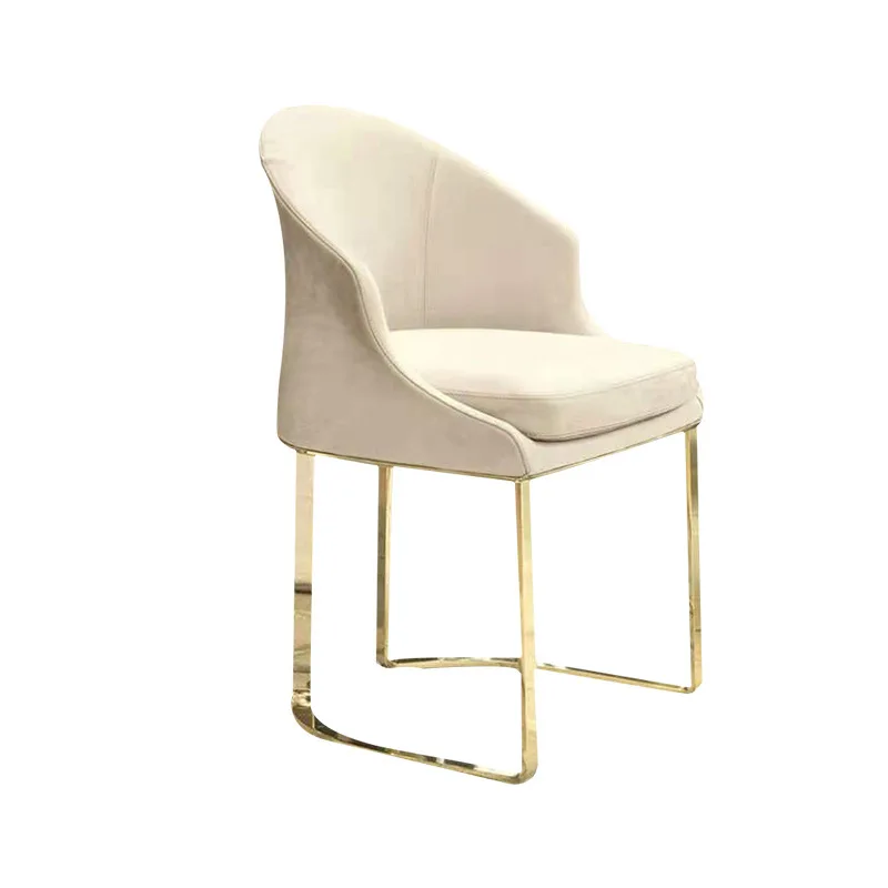 Modern Light Luxury Stainless Steel Dining Chair Nordic Hotel Chairs American Leisure Chair Gold-plated Negotiation GM