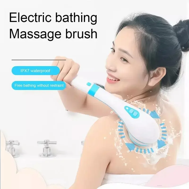 Scrub Artifact Multi Function Electric Bath Brush Scrub Foot Skin Cleansing Long Handle Massage Rubbing Back Bath Brush