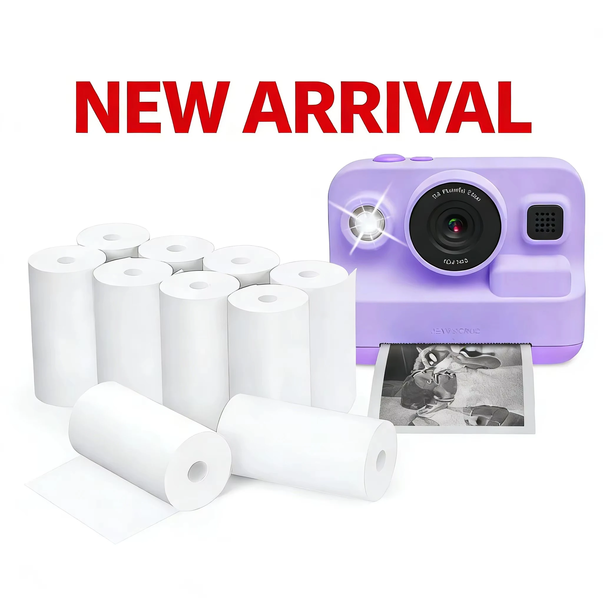 5-30 롤 57*25mm 흰색 어린이 카메라 목재 펄프 감열지 인스턴트 인쇄 어린이 카메라 인쇄 용지 액세서리 부품