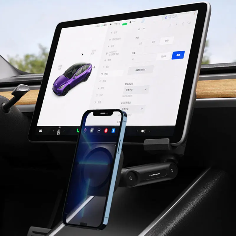 Tesla Model 3 Y 2017-2023 용 팔 벤드 자동차 마그네틱 스크린 사이드 브래킷 전화 마운트 조정 가능한 모니터 확장 브래킷