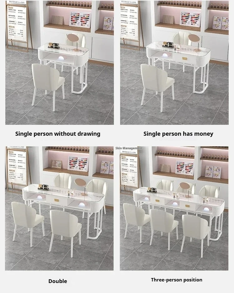 Description Picture 4 of itemCorner Tables Nail Salon Furniture Desk Pedicure Nails Professional Table Makeup Organizer Manicure mesas de manicura nail desk