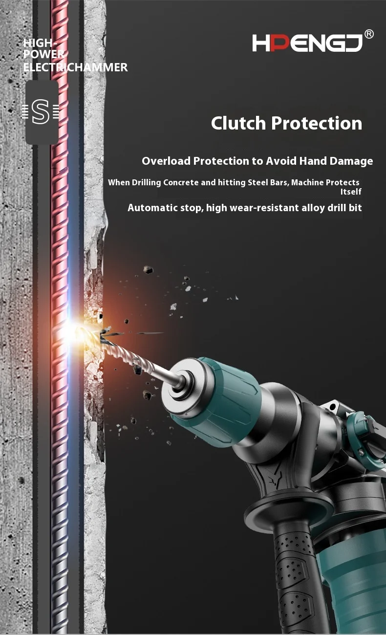 3-in-1 Multifunctional electric hammer and pickaxe Industrial grade high power