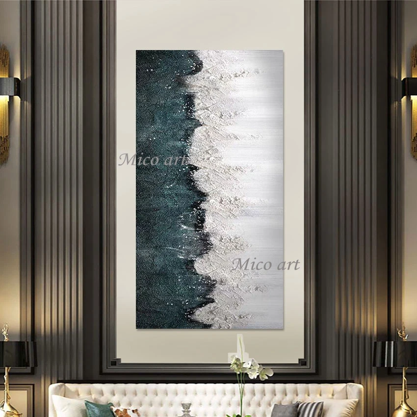 

Абстрактная картина без рамки для домашнего декора, Картина на холсте, акриловая Настенная картина с палитрой ножей, Современная Художественная живопись ручной работы