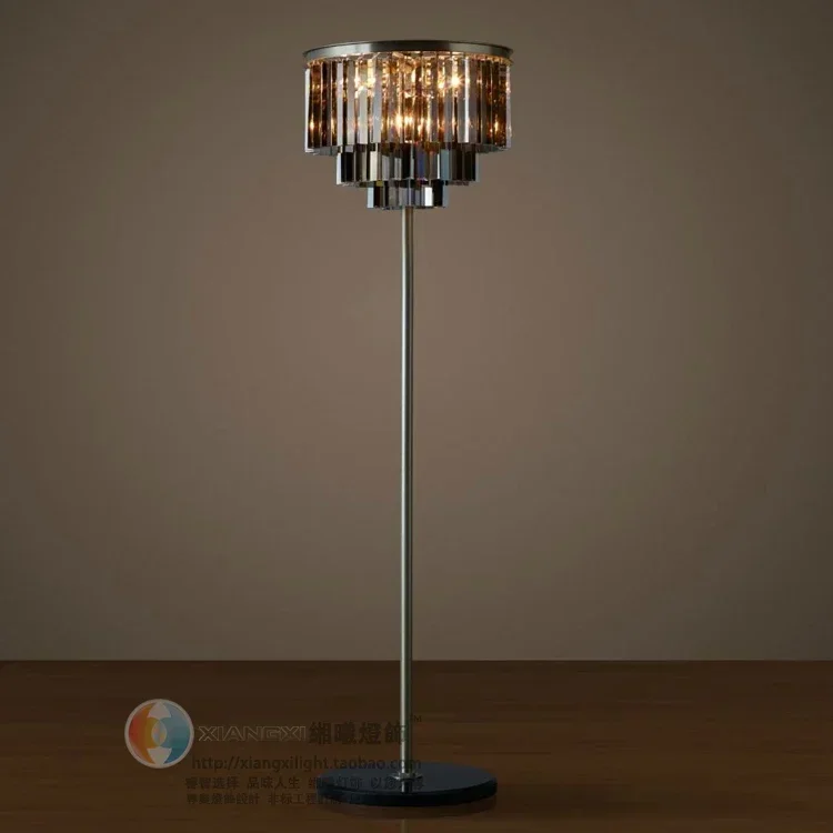 

Luxury Crystal Floor Lamp American Modern Nordic Retro Minimalist Creative Floor Table Lamp