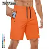 TACVASEN Quick Dry Athletic Shorts with Zipper Pockets Men's Summer Running Shorts Gym Training Workout Fitness Hiking Shorts 1