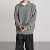 High Street Sweater Simple Casual Half Zipper Men New Korean Chic Solid Color Turn-down Collar Harajuku Fashion Basic Pullovers 1