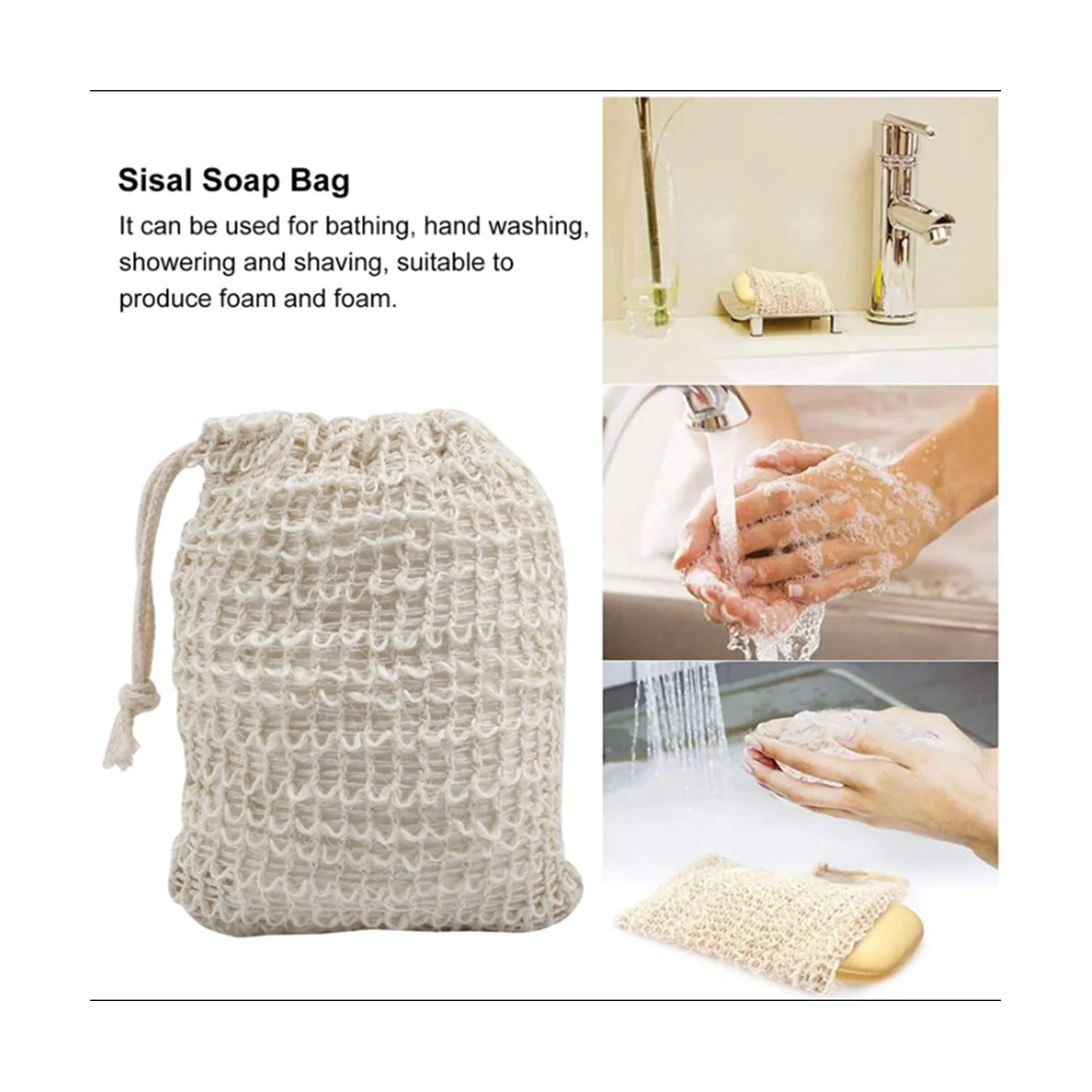 Buy 6 Pack Exfoliating Exfoliate Exfoliator Natural Sisal Ramie Mesh Soap  Saver Soap Bag Soap Pouch with Drawstring and Wooden Bead Holder Online at  Low Prices in India - Amazon.in