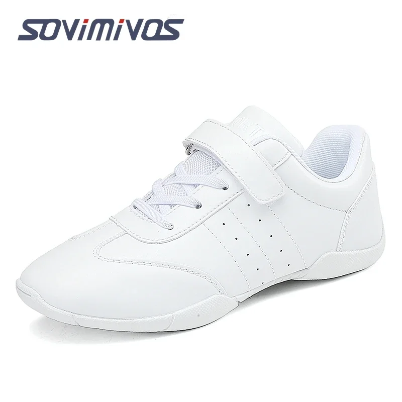 Girls White Cheer Shoes Trainers Breathable Kids Training Dance Shoes Lightweight Youth Cheer Competition Sneakers Children