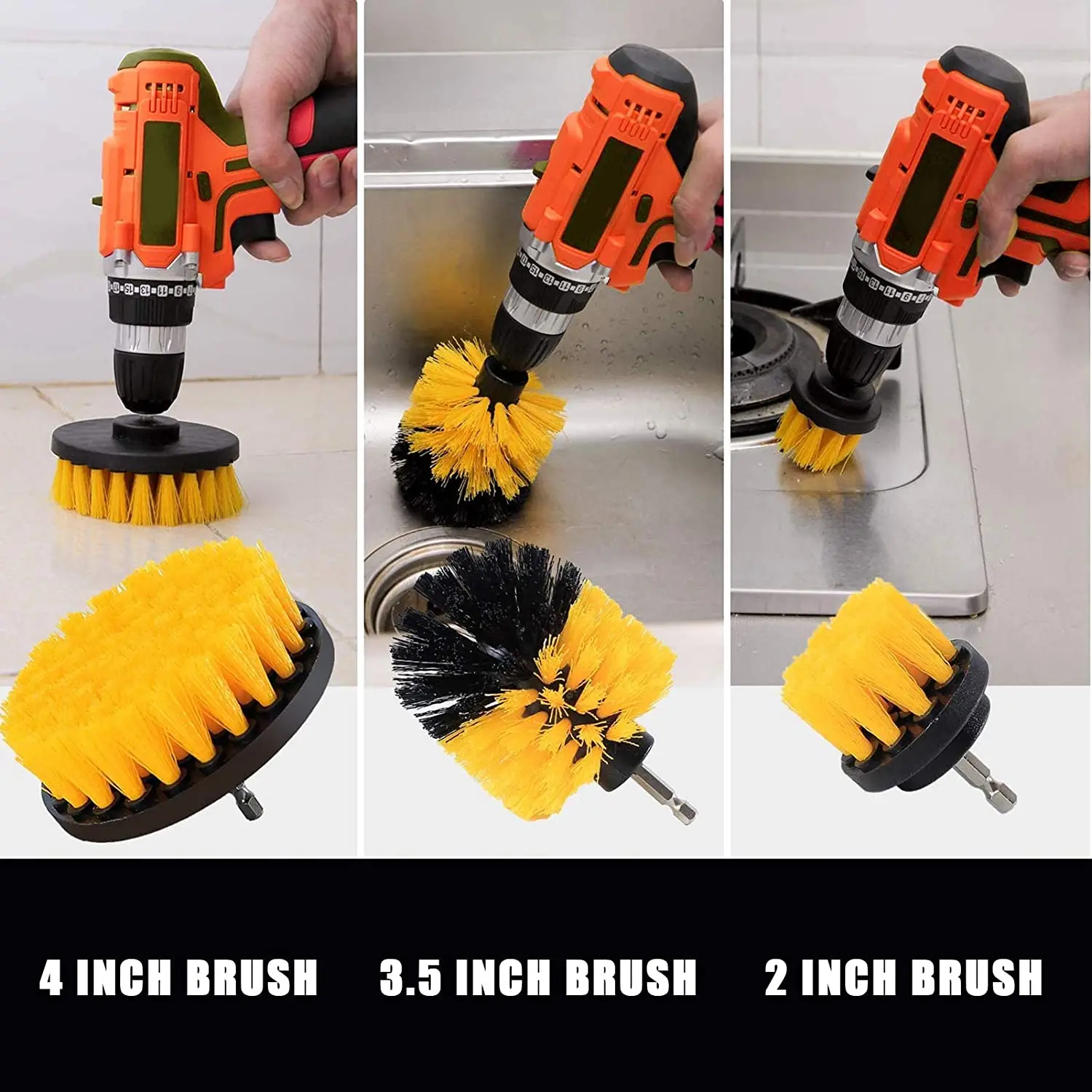 Drill Brush All Purpose Cleaner Scrubbing Brushes for Bathroom Surface Grout Tile Tub Shower Kitchen Auto Care Cleaning Tools drill brush cleaner